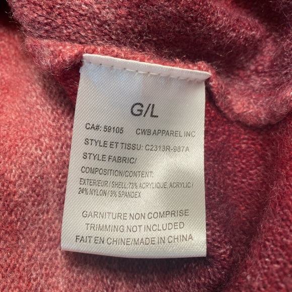 CHARLIE B Women's Dolman L/S Ombre Space Dye Striped Wine Sweater Size L NEW - Picture 11 of 12